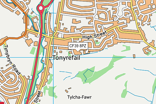 CF39 8PZ map - OS VectorMap District (Ordnance Survey)