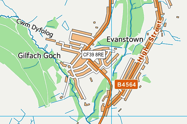 CF39 8RE map - OS VectorMap District (Ordnance Survey)