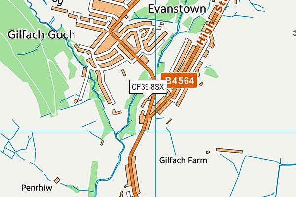 CF39 8SX map - OS VectorMap District (Ordnance Survey)