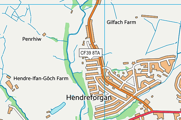 CF39 8TA map - OS VectorMap District (Ordnance Survey)