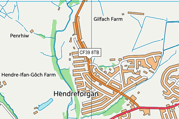 CF39 8TB map - OS VectorMap District (Ordnance Survey)