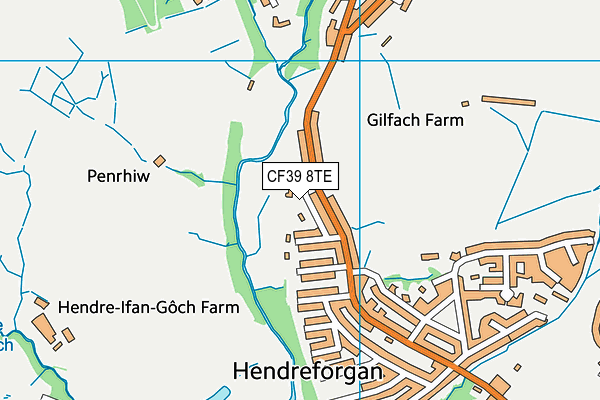 CF39 8TE map - OS VectorMap District (Ordnance Survey)