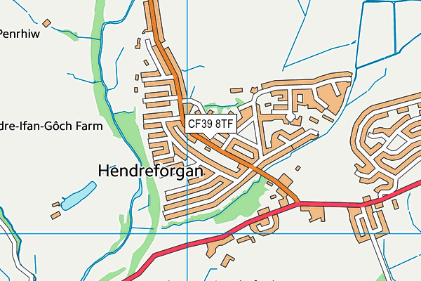 CF39 8TF map - OS VectorMap District (Ordnance Survey)