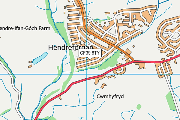 CF39 8TY map - OS VectorMap District (Ordnance Survey)