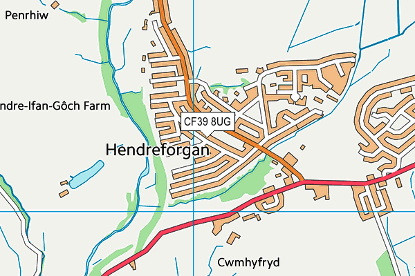 CF39 8UG map - OS VectorMap District (Ordnance Survey)