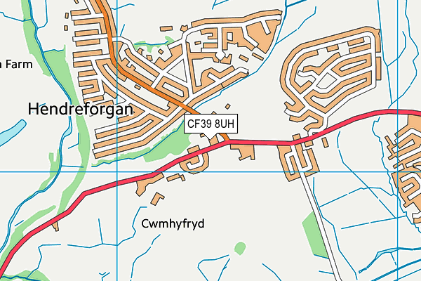 Hendreforgan Community Primary School map (CF39 8UH) - OS VectorMap District (Ordnance Survey)