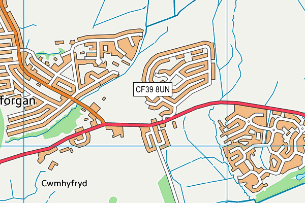 CF39 8UN map - OS VectorMap District (Ordnance Survey)