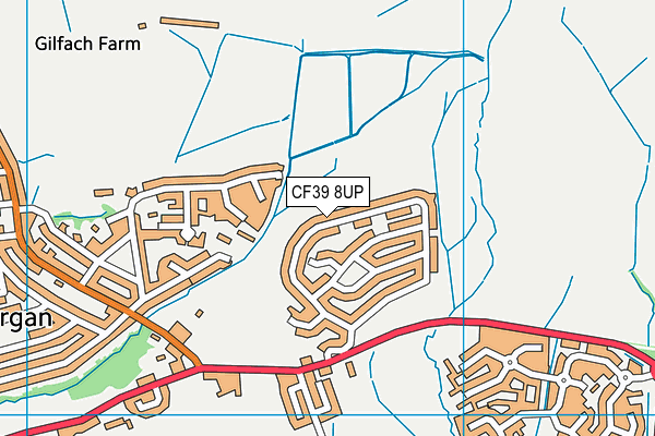 CF39 8UP map - OS VectorMap District (Ordnance Survey)