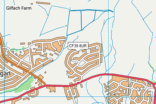 CF39 8UR map - OS VectorMap District (Ordnance Survey)