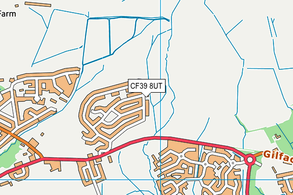 CF39 8UT map - OS VectorMap District (Ordnance Survey)