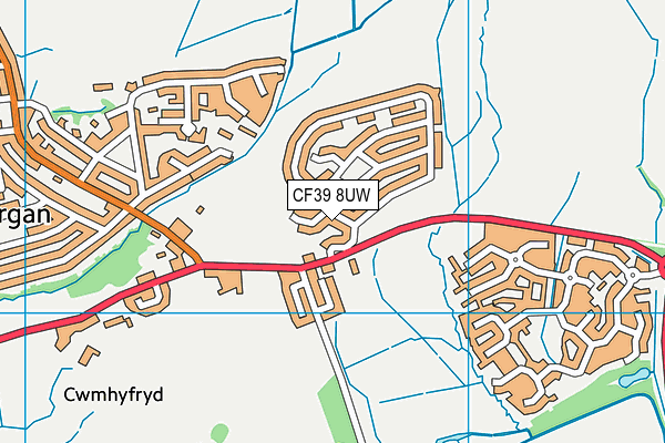 CF39 8UW map - OS VectorMap District (Ordnance Survey)