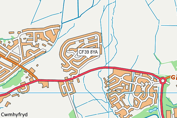 CF39 8YA map - OS VectorMap District (Ordnance Survey)