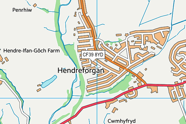 CF39 8YD map - OS VectorMap District (Ordnance Survey)