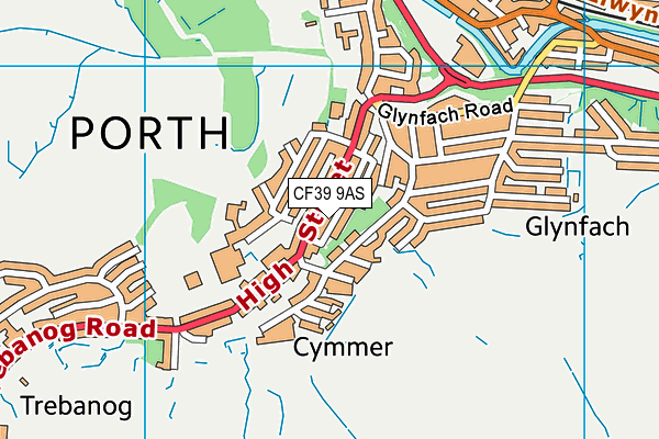 CF39 9AS map - OS VectorMap District (Ordnance Survey)