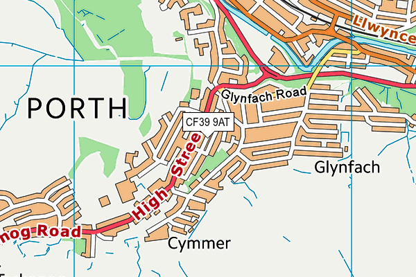 CF39 9AT map - OS VectorMap District (Ordnance Survey)