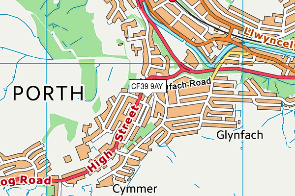 CF39 9AY map - OS VectorMap District (Ordnance Survey)