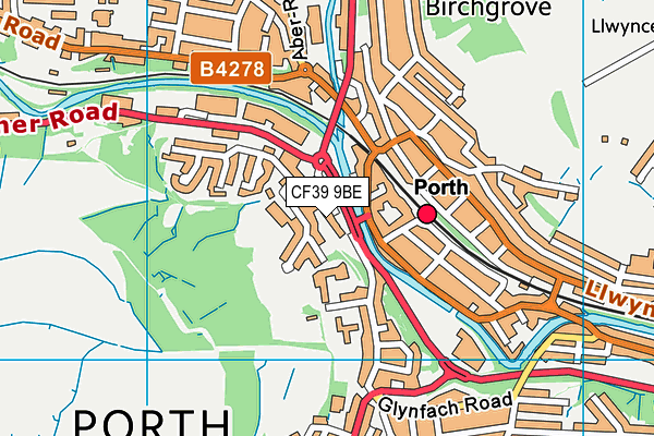 CF39 9BE map - OS VectorMap District (Ordnance Survey)