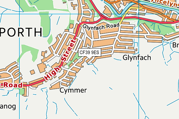 CF39 9ES map - OS VectorMap District (Ordnance Survey)