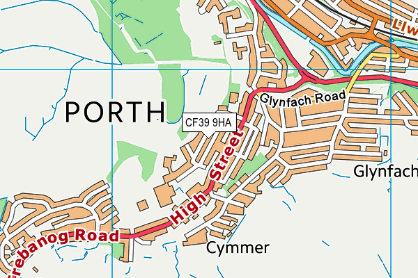 Ysgol Gyfun Cymer Rhondda map (CF39 9HA) - OS VectorMap District (Ordnance Survey)