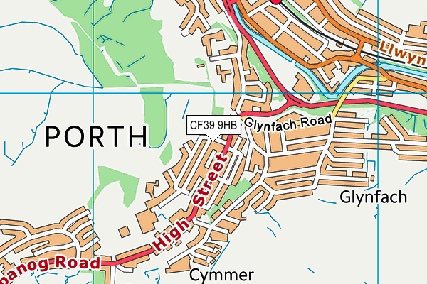 CF39 9HB map - OS VectorMap District (Ordnance Survey)