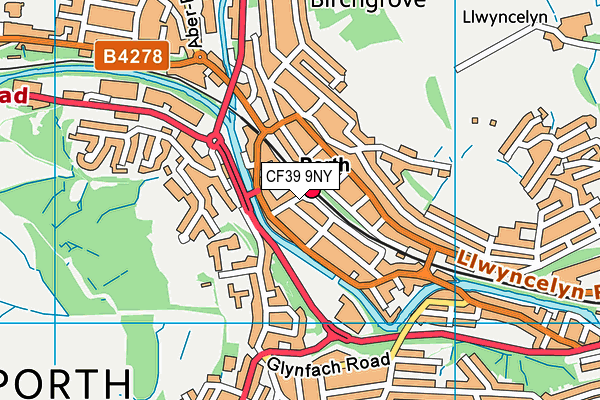 CF39 9NY map - OS VectorMap District (Ordnance Survey)