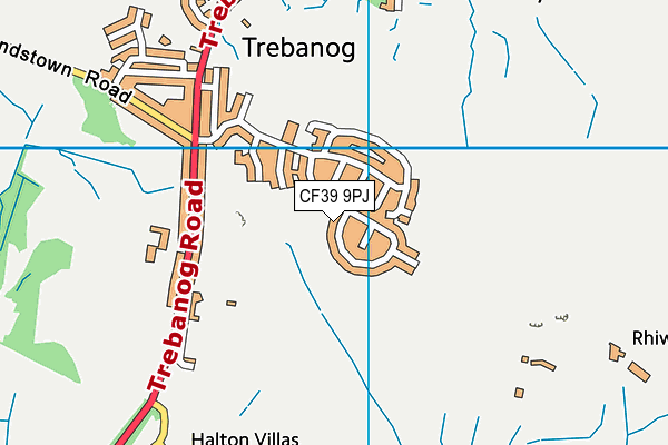 CF39 9PJ map - OS VectorMap District (Ordnance Survey)