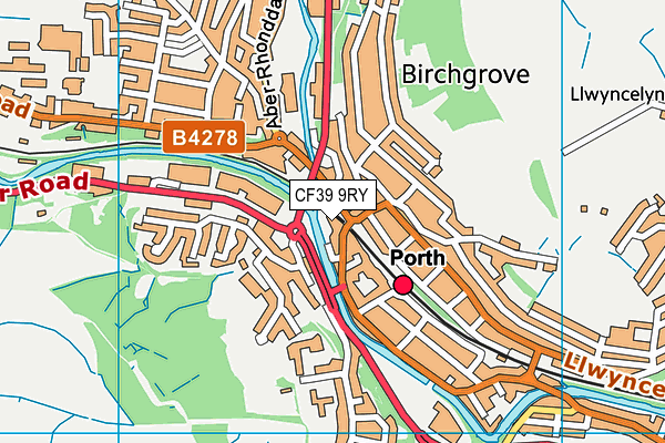 CF39 9RY map - OS VectorMap District (Ordnance Survey)