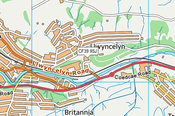 CF39 9SJ map - OS VectorMap District (Ordnance Survey)