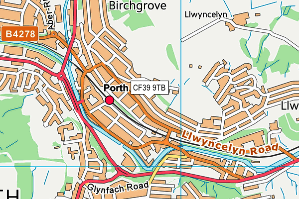 CF39 9TB map - OS VectorMap District (Ordnance Survey)