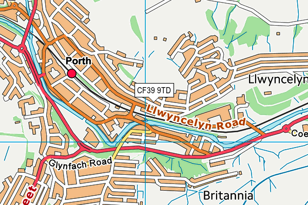 CF39 9TD map - OS VectorMap District (Ordnance Survey)