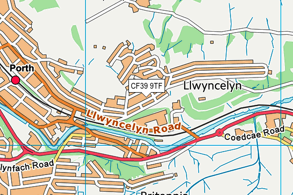 CF39 9TF map - OS VectorMap District (Ordnance Survey)