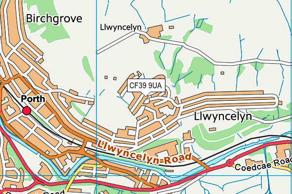 CF39 9UA map - OS VectorMap District (Ordnance Survey)