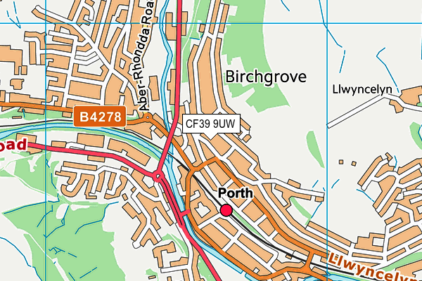 CF39 9UW map - OS VectorMap District (Ordnance Survey)