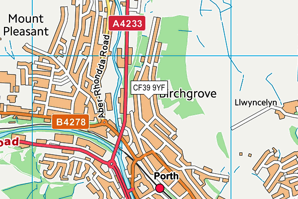 CF39 9YF map - OS VectorMap District (Ordnance Survey)