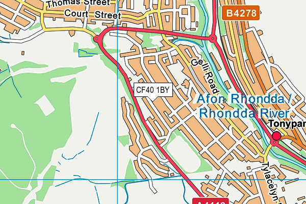 CF40 1BY map - OS VectorMap District (Ordnance Survey)