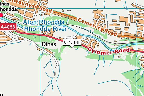 CF40 1HT map - OS VectorMap District (Ordnance Survey)