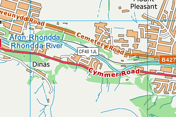 CF40 1JL map - OS VectorMap District (Ordnance Survey)