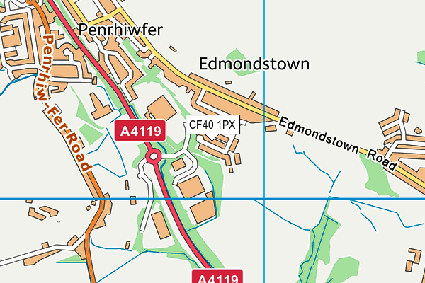 CF40 1PX map - OS VectorMap District (Ordnance Survey)