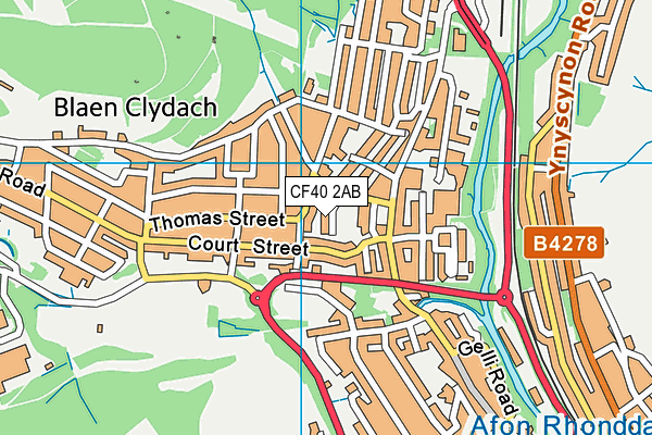 CF40 2AB map - OS VectorMap District (Ordnance Survey)