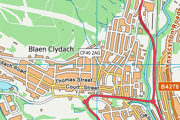 CF40 2AG map - OS VectorMap District (Ordnance Survey)