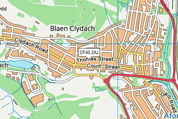 CF40 2AJ map - OS VectorMap District (Ordnance Survey)