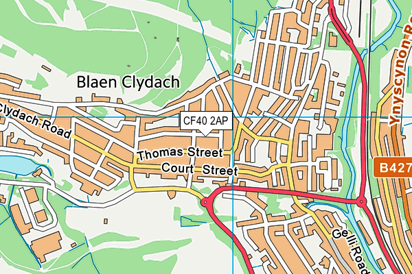 CF40 2AP map - OS VectorMap District (Ordnance Survey)