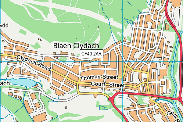 CF40 2AR map - OS VectorMap District (Ordnance Survey)