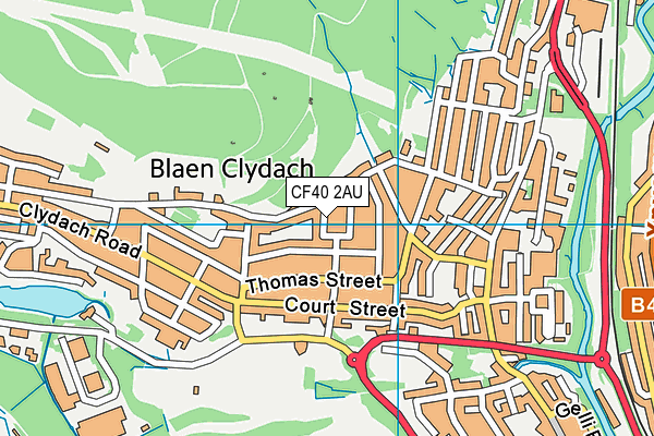 CF40 2AU map - OS VectorMap District (Ordnance Survey)