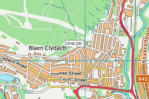 CF40 2AY map - OS VectorMap District (Ordnance Survey)