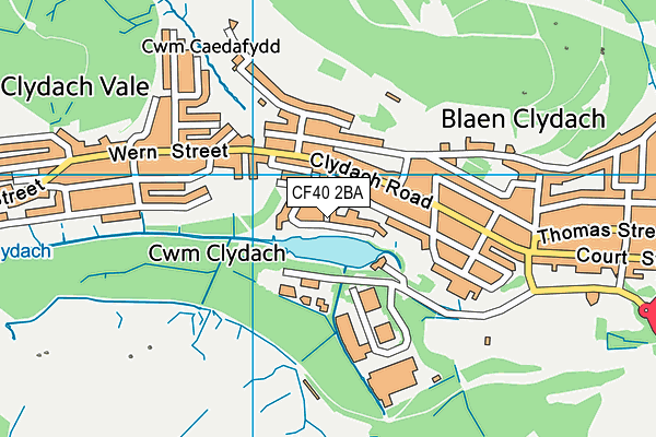 CF40 2BA map - OS VectorMap District (Ordnance Survey)