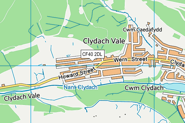 CF40 2DL map - OS VectorMap District (Ordnance Survey)