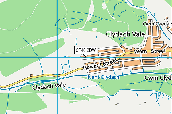 CF40 2DW map - OS VectorMap District (Ordnance Survey)