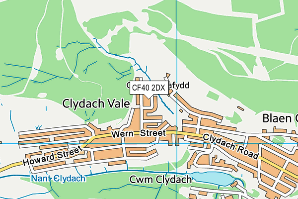 CF40 2DX map - OS VectorMap District (Ordnance Survey)