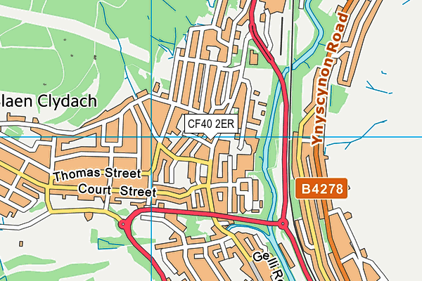 CF40 2ER map - OS VectorMap District (Ordnance Survey)